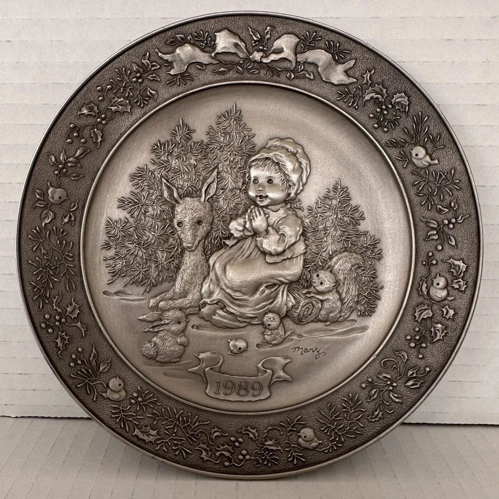 Hallmark 1989 Christmas Plate The‎ Miracle of Christmas Limited Edition Pewter